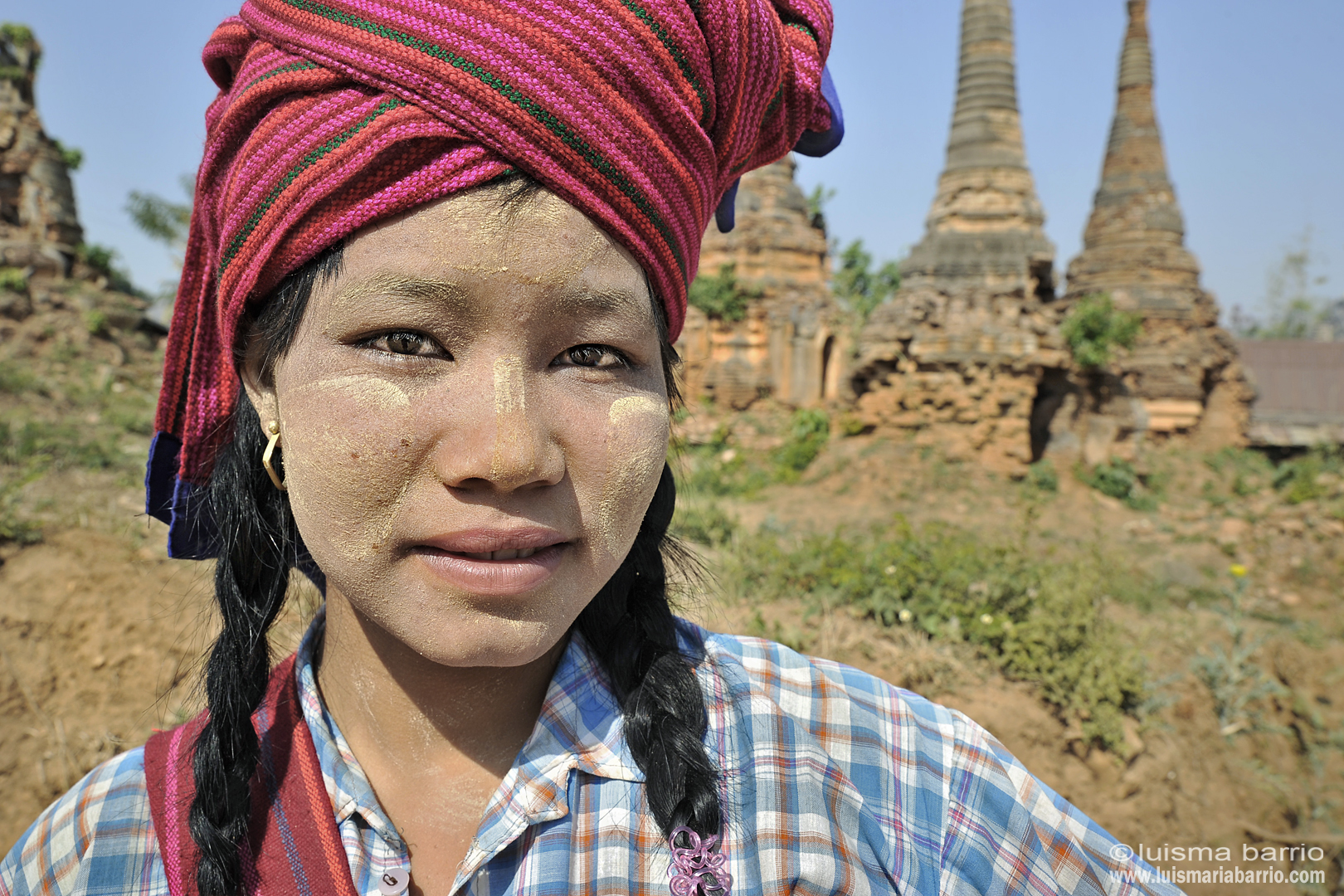 retrato chica lago inle myanmar birmania
